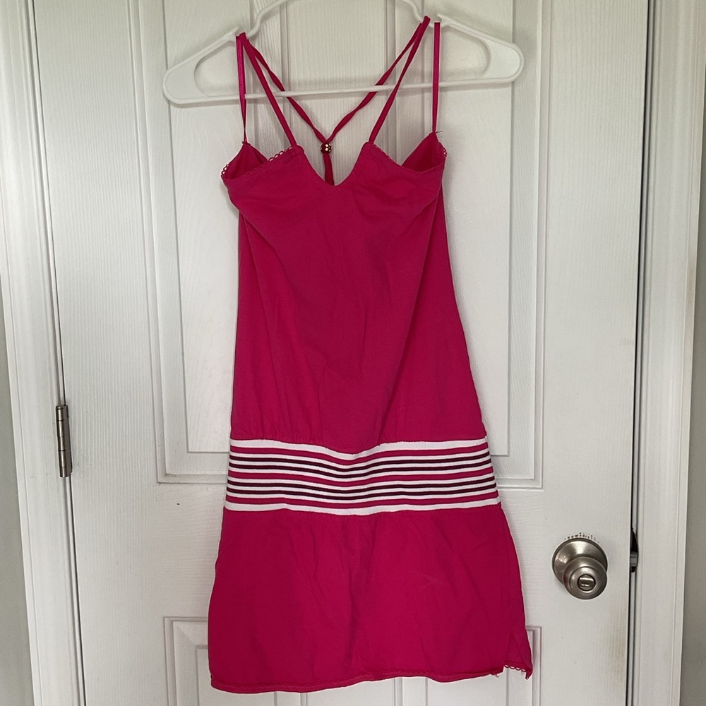 Arizona Jean Company Pink and White Swim Coverup